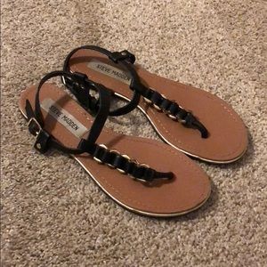 Steve Madden black leather sandals